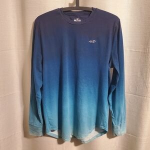 (3/$20) Hollister Men's Blue Gradient Long Sleeve Shirt